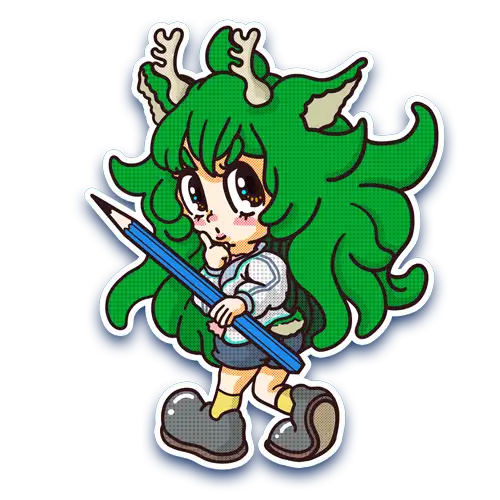 鹿角時計のイラスト