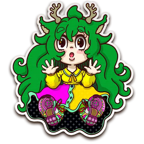 鹿角時計のイラスト