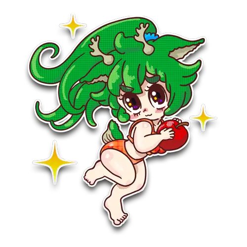 鹿角時計のイラスト