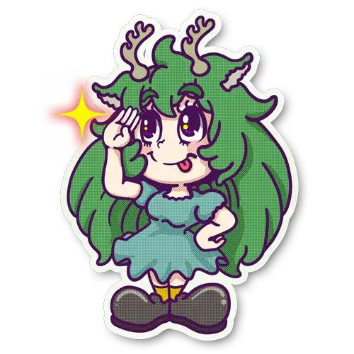 鹿角時計のイラスト